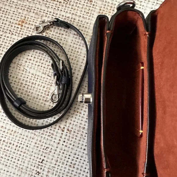 Coach Refined Pebble Leather Cassie Crossbody 17 in Navy with Silver hw - Picture 7 of 13